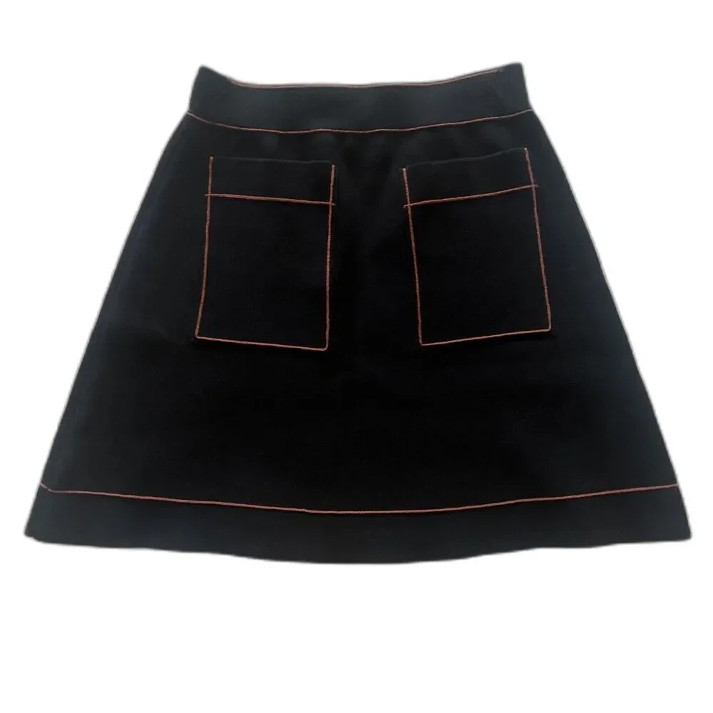 Sandro Paris Black Knitted Pull-On A Line Mini Skirt Women’s Small